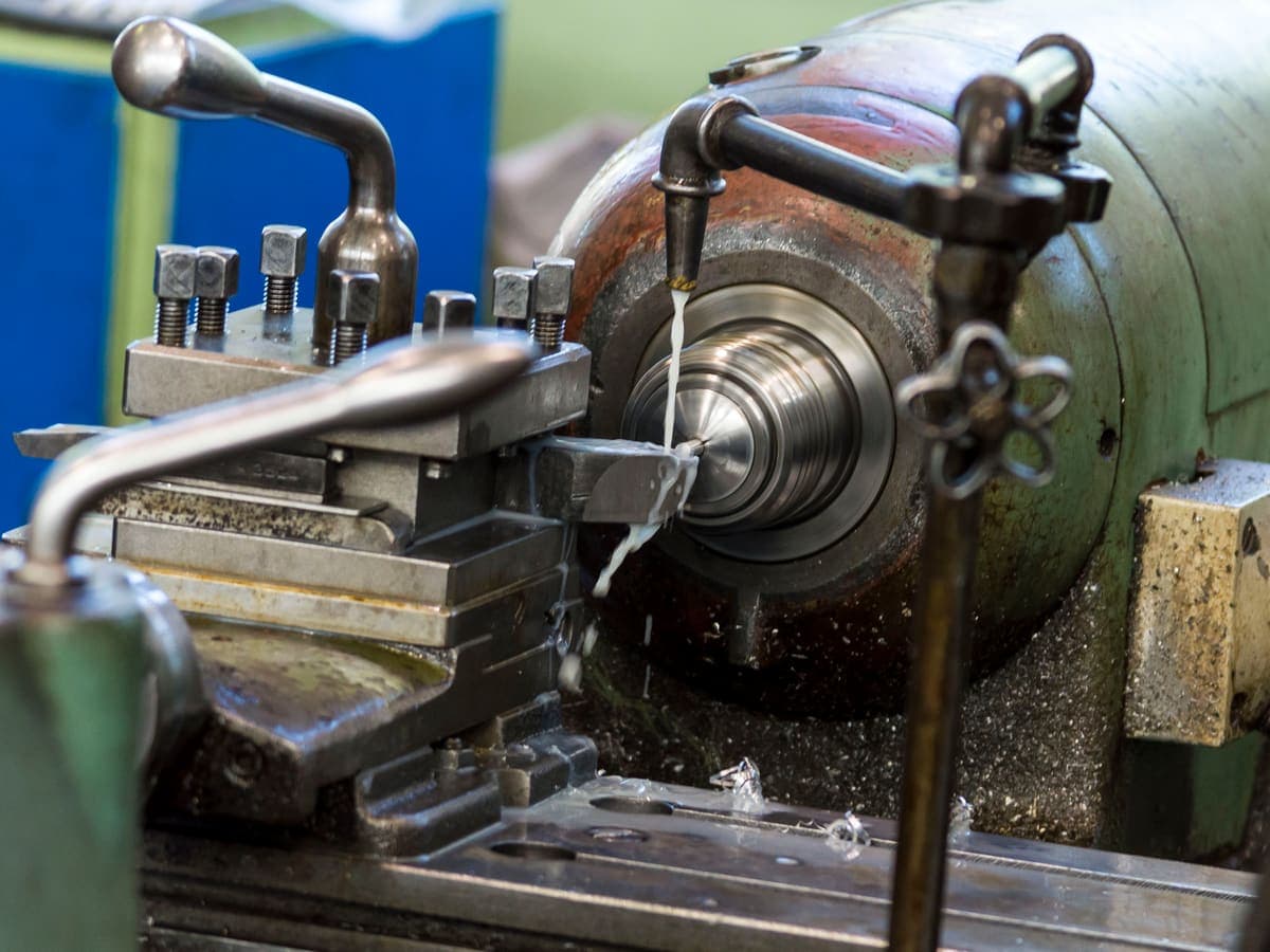 Precision lathe turning in progress